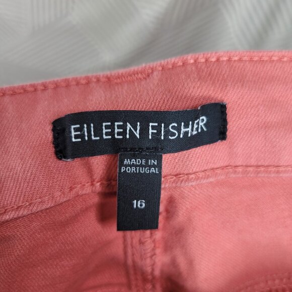 Eileen Fisher Jeans 16 Womens Pink Organic Cotton High Rise Stretch Slim Leg - Picture 4 of 5